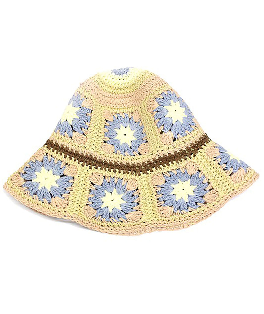 Floral Crochet Bucket Hat Distressed/seasonal accessories Frankie's Exclusives Pink  