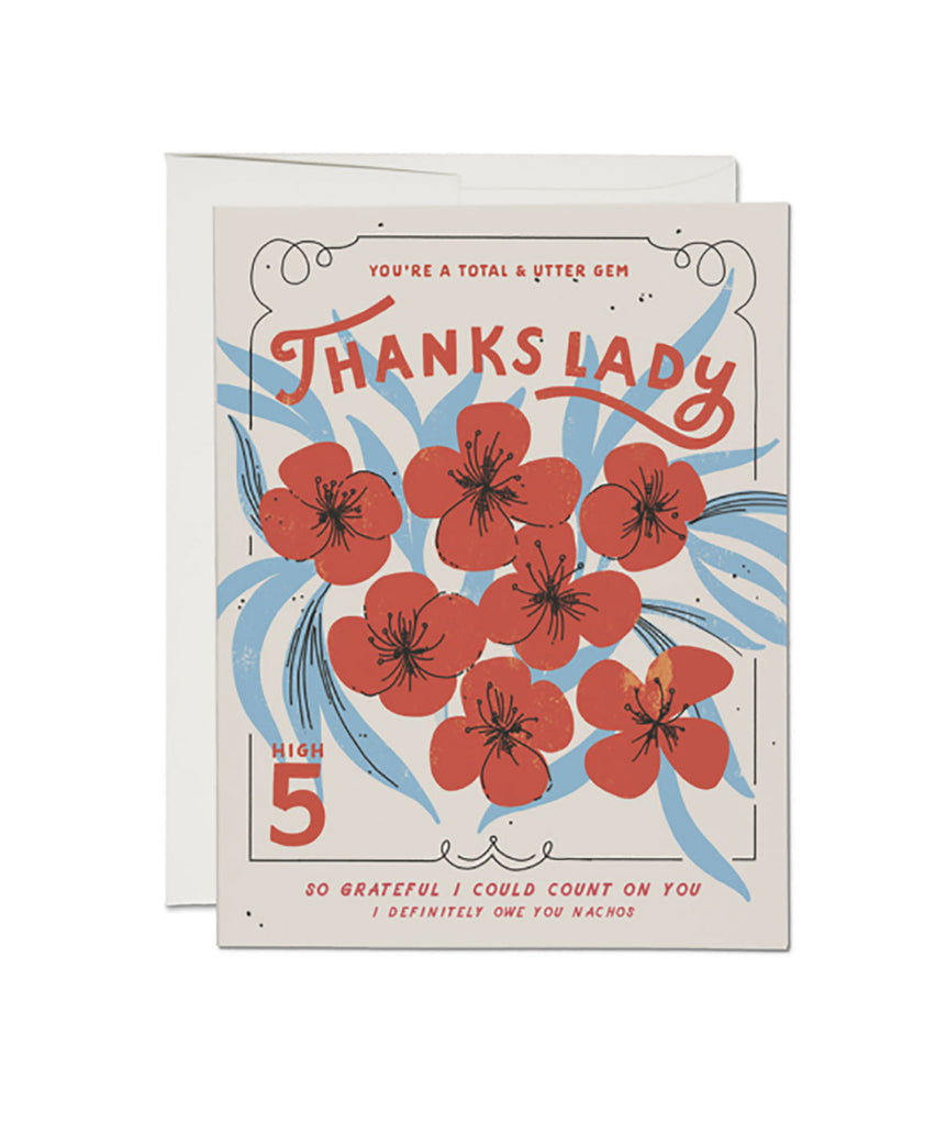 Thanks Lady Thank You Card Distressed/seasonal accessories Frankie's Exclusives   