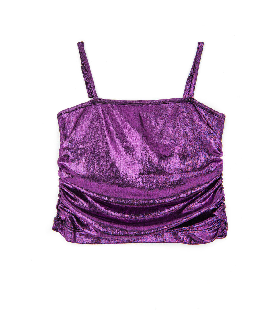 By Debra Girls Purple Foil Cami Top Distressed/seasonal girls By Debra   