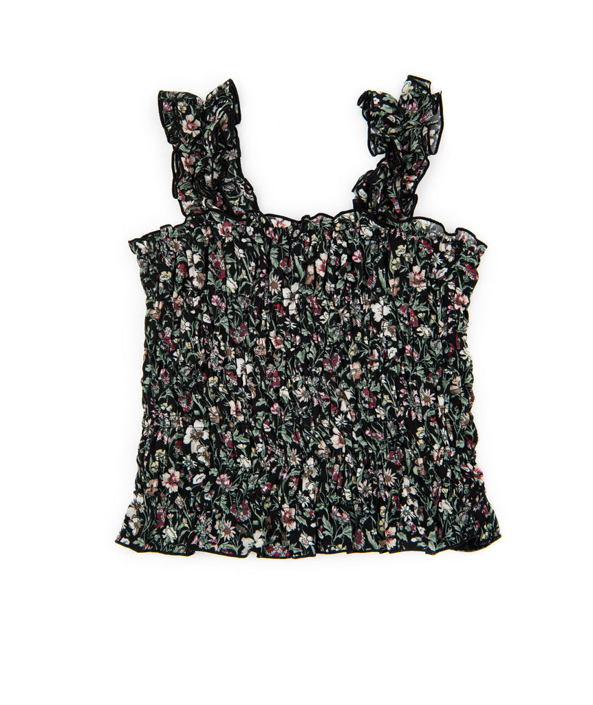FBZ Women Black and Burgundy Floral Top Womens Casual Tops FBZ Flowers By Zoe   