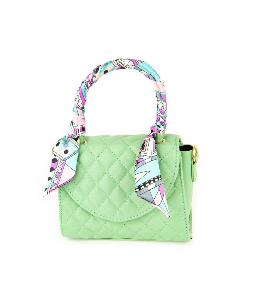 Quilted Mini Bag with Scarf Accessories Frankie's Exclusives Green  