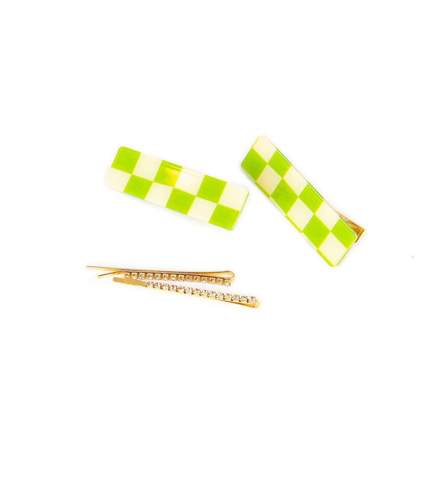 Checkered Barets Accessories Frankie's Exclusives Green  