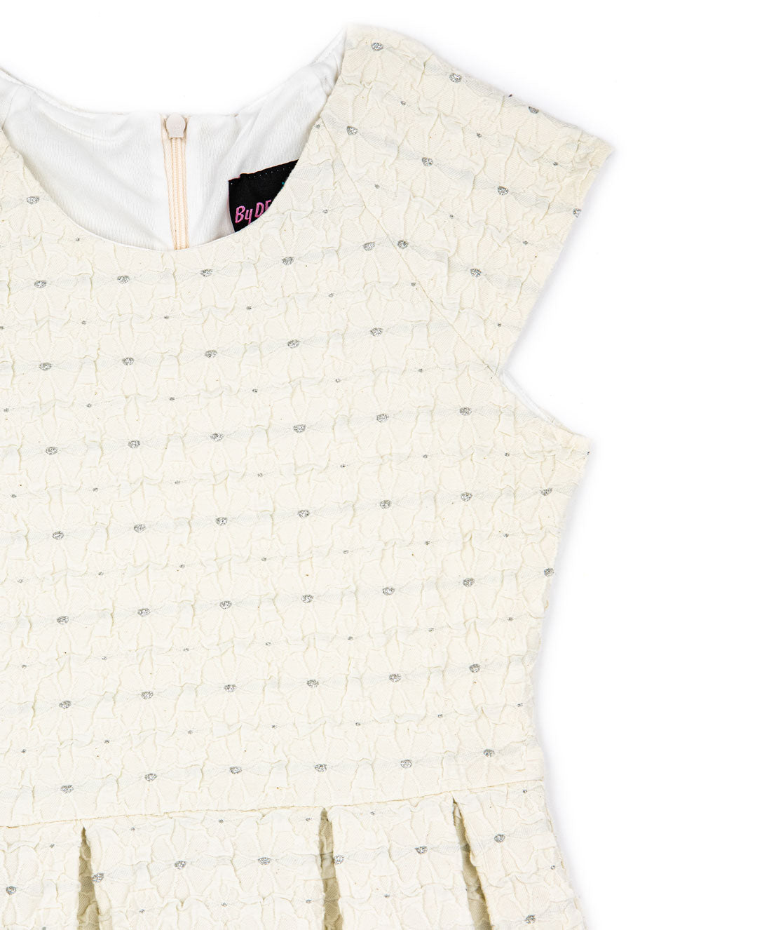 By Debra Girls Ali Ivory Rose Cap Sleeve Box Pleat Dress Girls Special Dresses By Debra