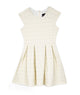 By Debra Girls Ali Ivory Rose Cap Sleeve Box Pleat Dress Girls Special Dresses By Debra Ivory Y/XS (6X)