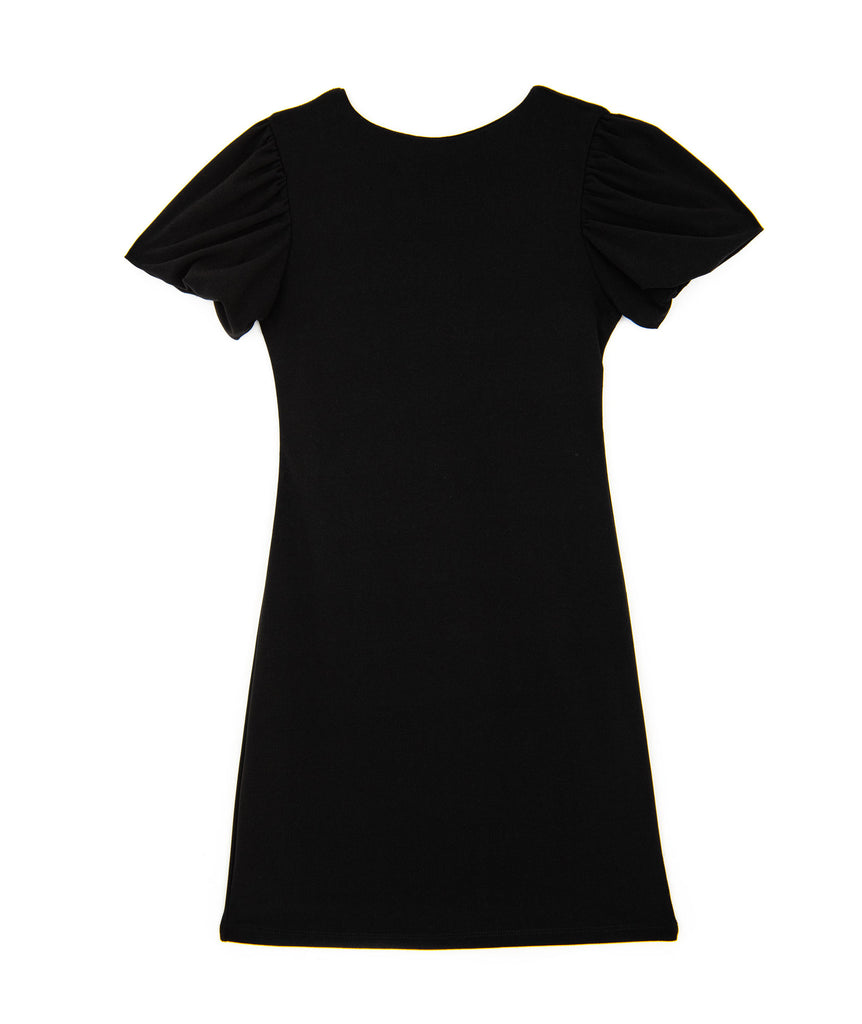 Cheryl Creations Girls Puff Sleeve Tight Dress Girls Special Dresses Cheryl Creations Black Y/S (7/8) 