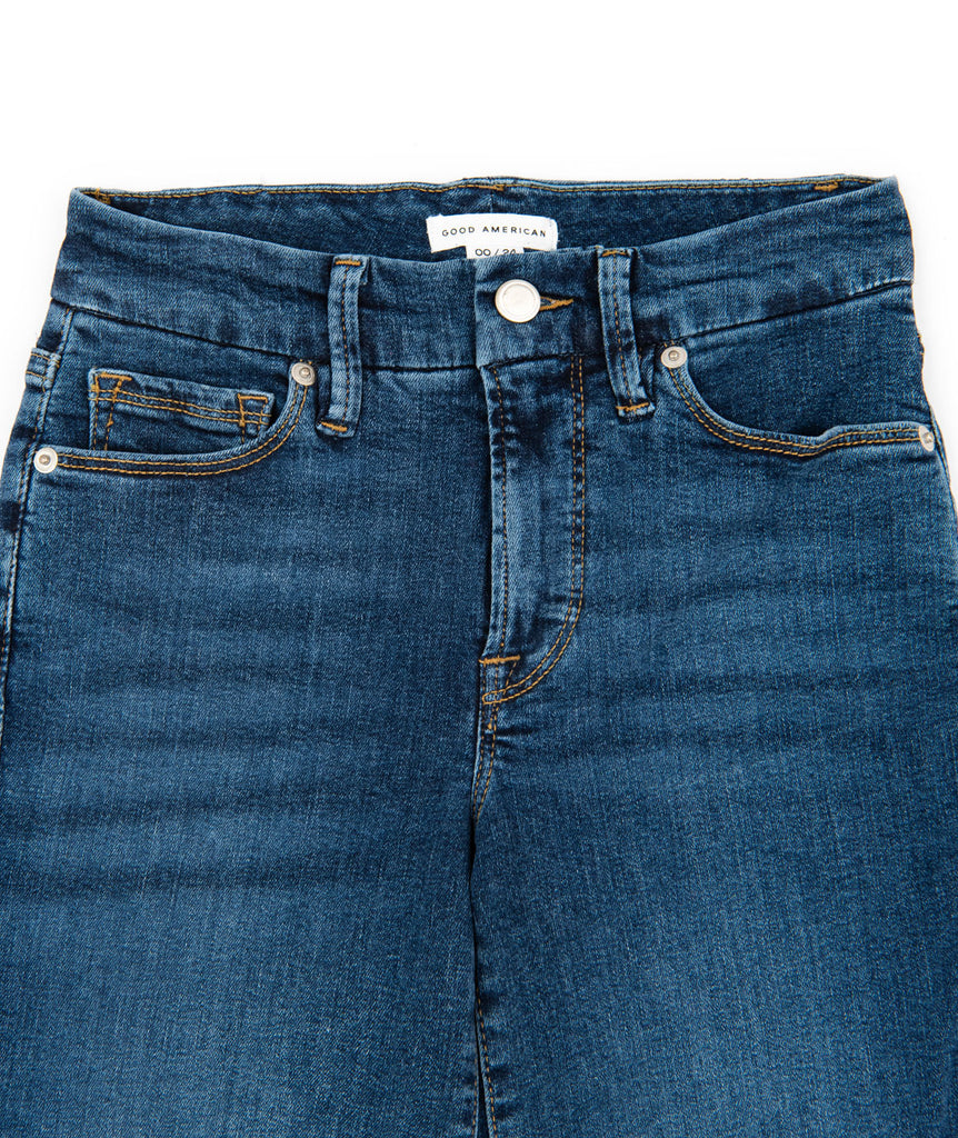 Good American Women Good Petite Straight Jeans Indigo Distressed/seasonal womens Good American   