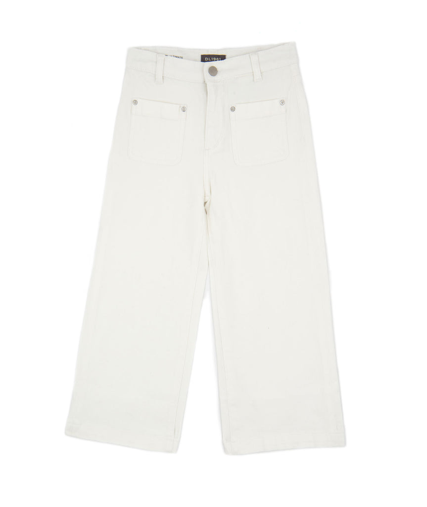 DL1961 Girls Lily High Rise Wide Leg Jeans White Tide Distressed/seasonal girls DL1961   