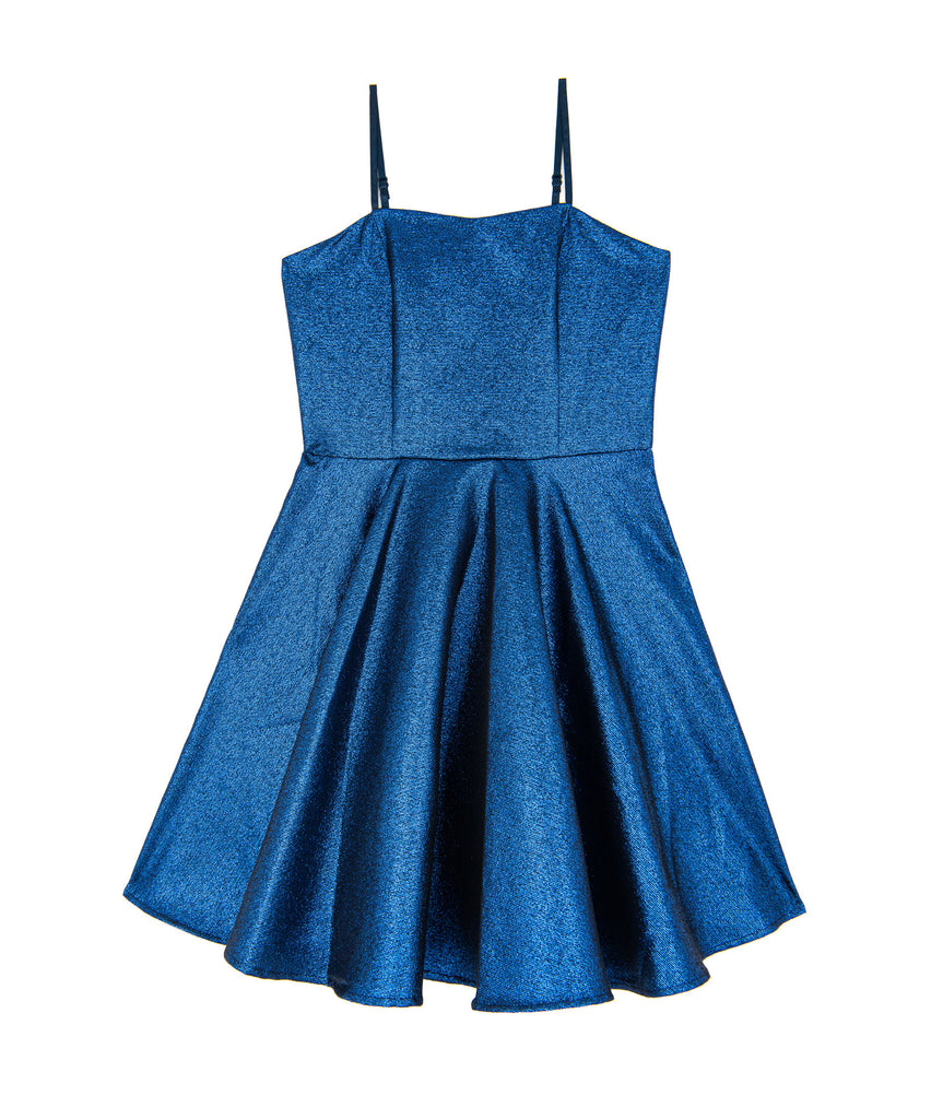 Un Deux Trois Girls Cobalt Jacquard Party Dress Distressed/seasonal girls Un Deux Trois   