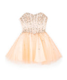 Jovani Girls Celine Blush and Silver Beaded Corset Dress Girls Special Dresses Jovani Pink Y/XS (6X)