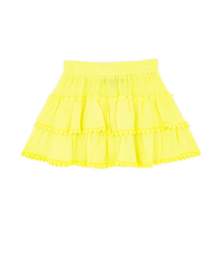 FBZ Girls Neon Yellow Gauze Lace Skirt Distressed/seasonal girls FBZ Flowers By Zoe   