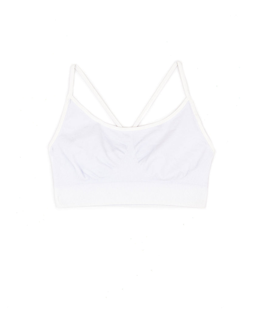 Malibu Sugar Girls Bra Cami with Shirring Accessories Malibu Sugar One Size Fits Most (Y/7-Y/14) White 