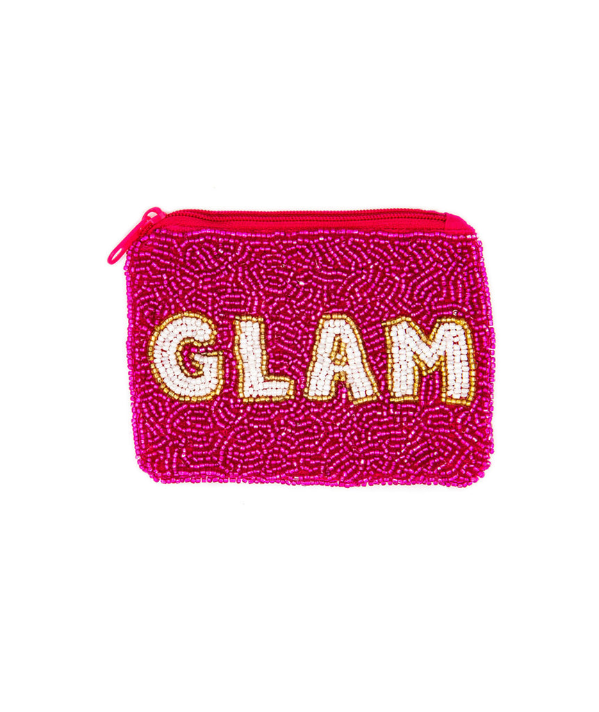 Glam Beaded Pouch Accessories Frankie's Exclusives Pink  