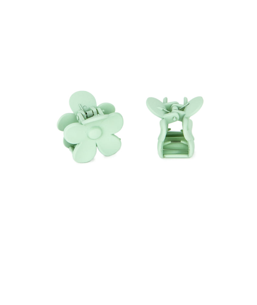 Matte Small Daisy Hair Clips Accessories Frankie's Exclusives Green  