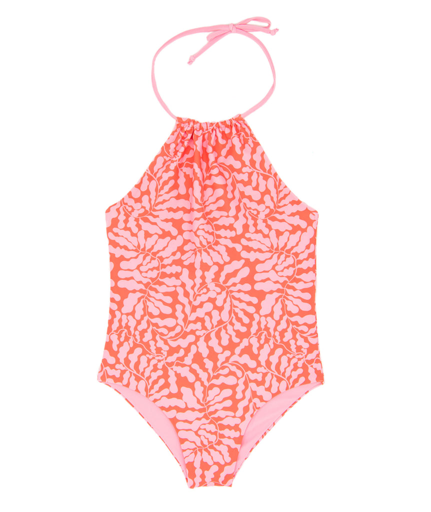 Feather 4 Arrow Girls Riviera Reversible Sugar Coral One Piece Bathing Suit Distressed/seasonal girls Feather 4 Arrow   