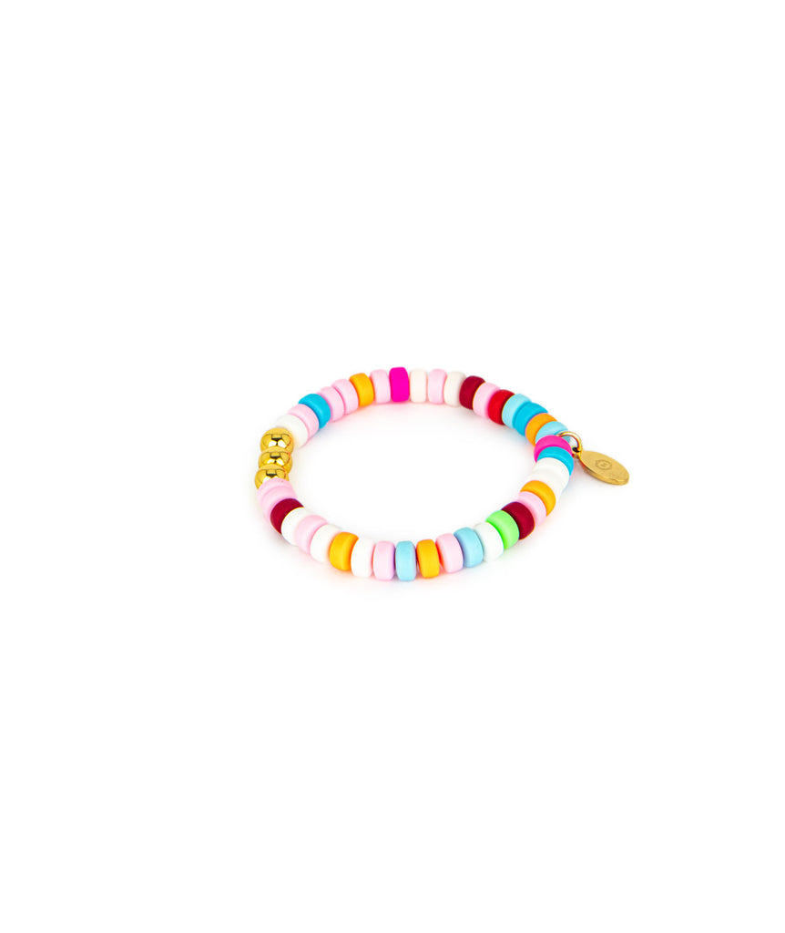 Zomi Daisy Smileys Stretch Bracelet Jewelry - Young Zomi Gems Multi Gold Ball  