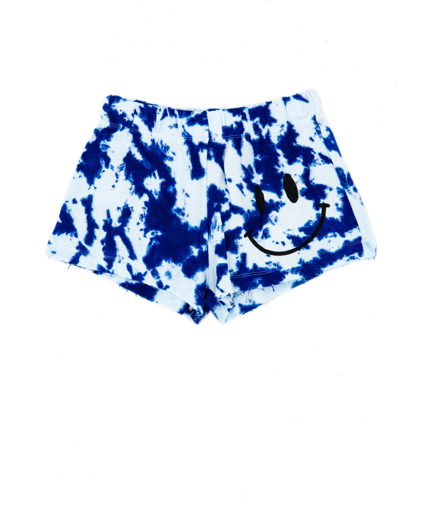 FBZ Girls Tie Dye Smiley Shorts Distressed/seasonal girls FBZ Flowers By Zoe Blue Y/XS (6X) 