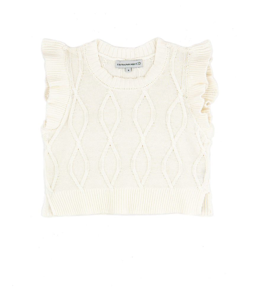 Central Park West Girls River Cable Knit Top Girls Casual Tops Central Park West Girls   