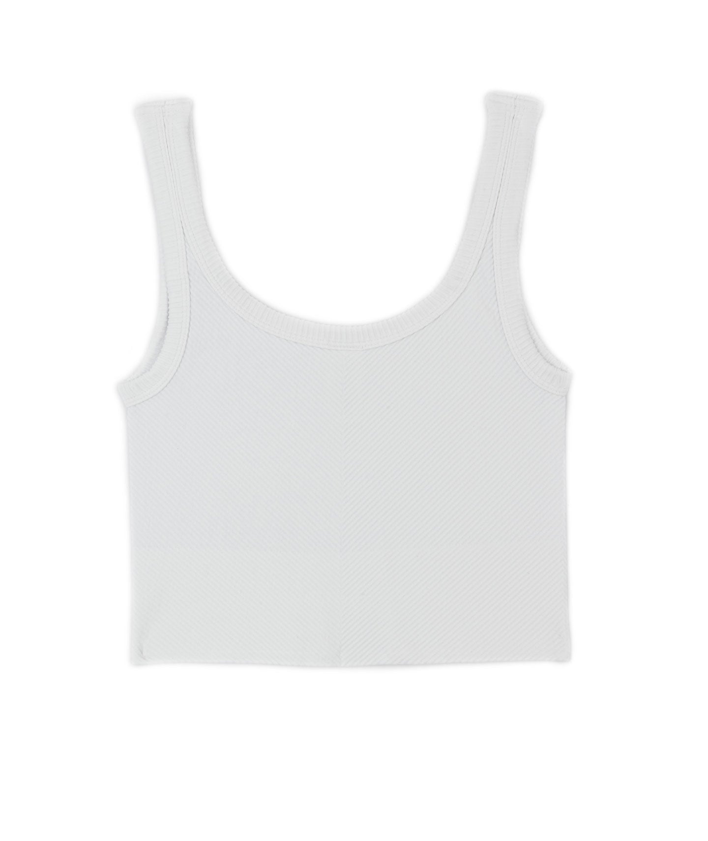 Ribbed Crop Top - White - Ladies