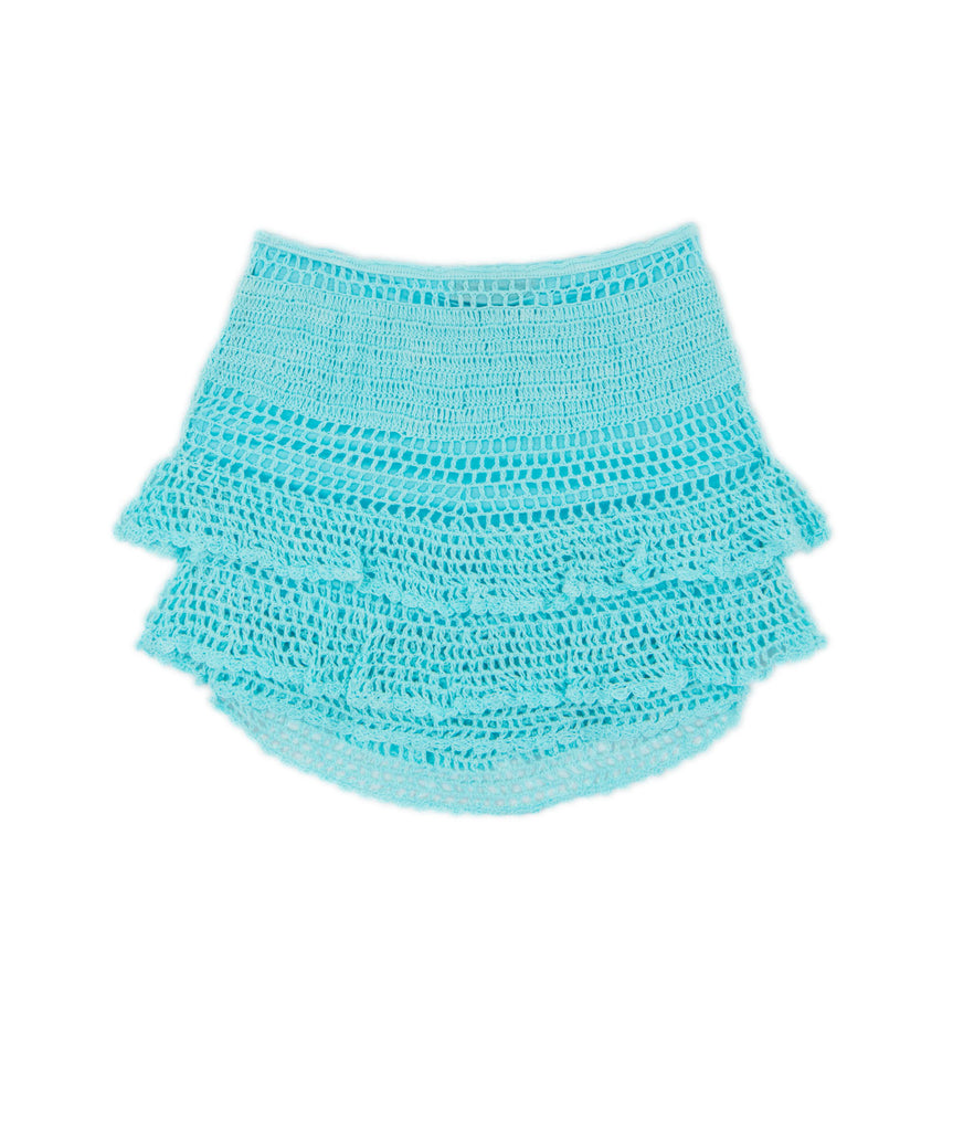FBZ Girls Aqua Crochet Skirt Distressed/seasonal girls FBZ Flowers By Zoe   