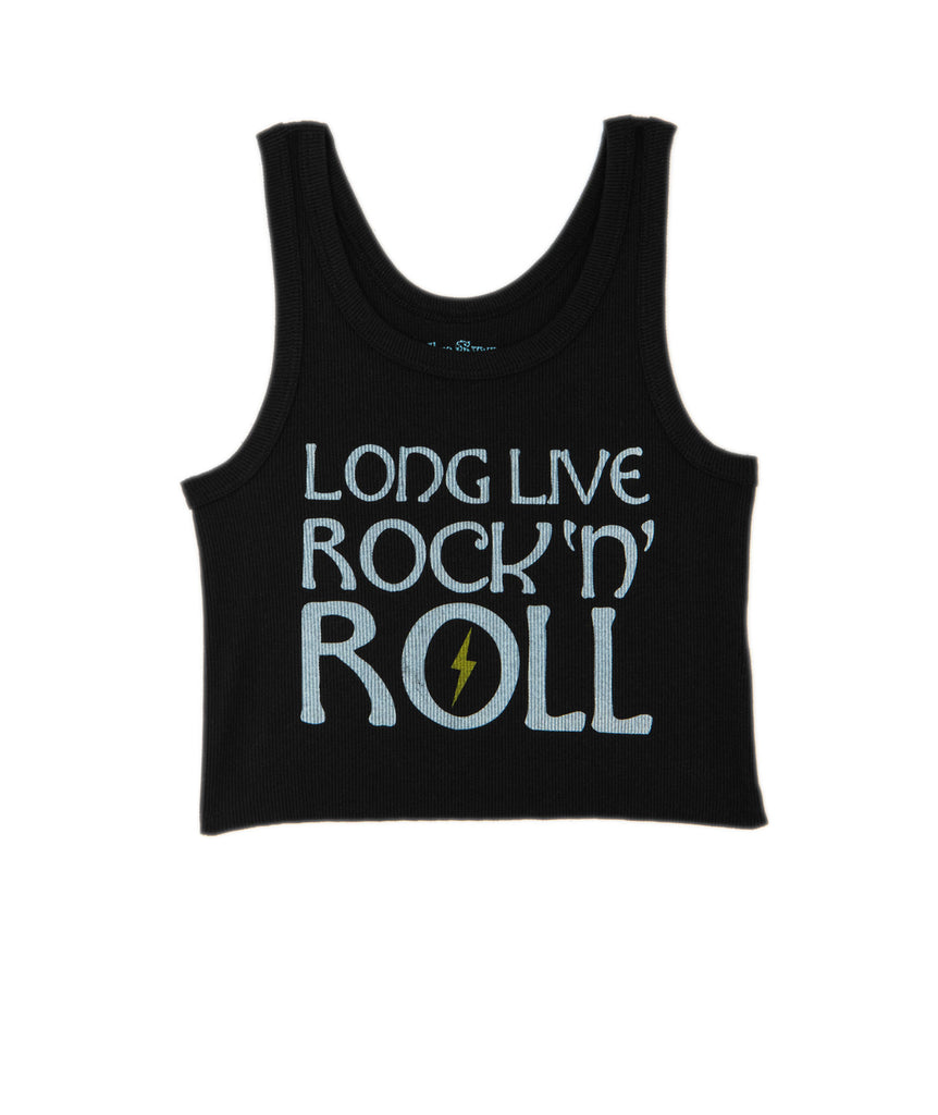 Rowdy Sprout Girls Rock n Roll Crop Tank Girls Casual Tops Rowdy Sprout   