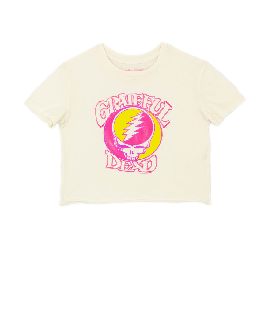 Rowdy Sprout Girls Grateful Dead Crop Tee Girls Casual Tops Rowdy Sprout   