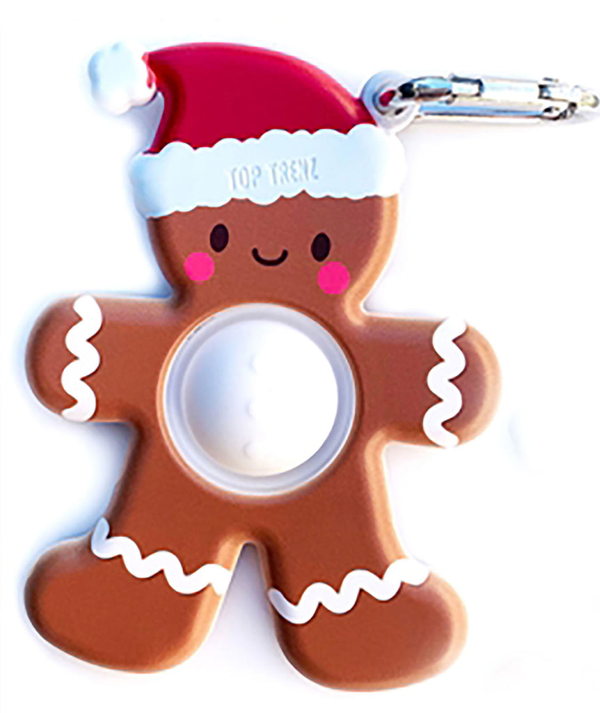 Holiday Fidget Pops Mega Key Chain Gingerbread Distressed/seasonal gifts Top Trenz   