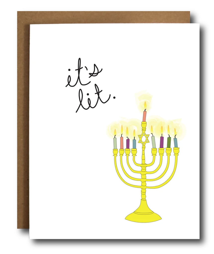 It's Lit Hanukkah Card Distressed/seasonal accessories Montana Ave.   