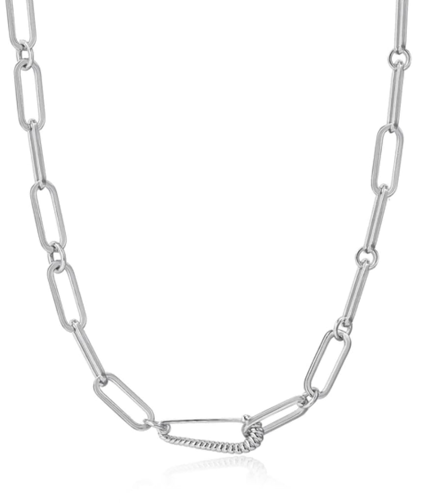 Luv AJ Francois Safety Pin Silver Necklace Jewelry - Trend Luv AJ   