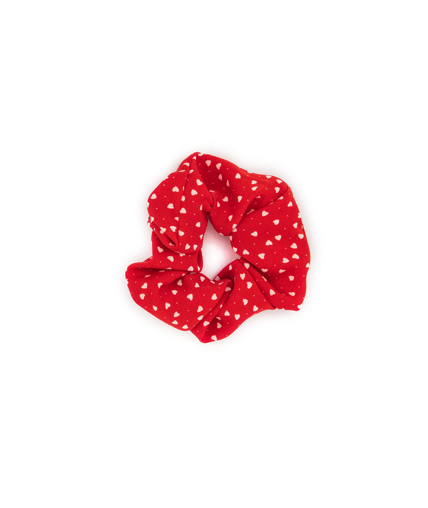 Small Hearts Scrunchie Accessories Frankie's Exclusives Red  