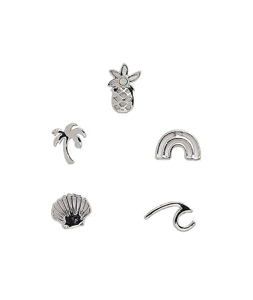 Pura Vida Earrings Silver Playa Stud Set Distressed/seasonal accessories Pura Vida   